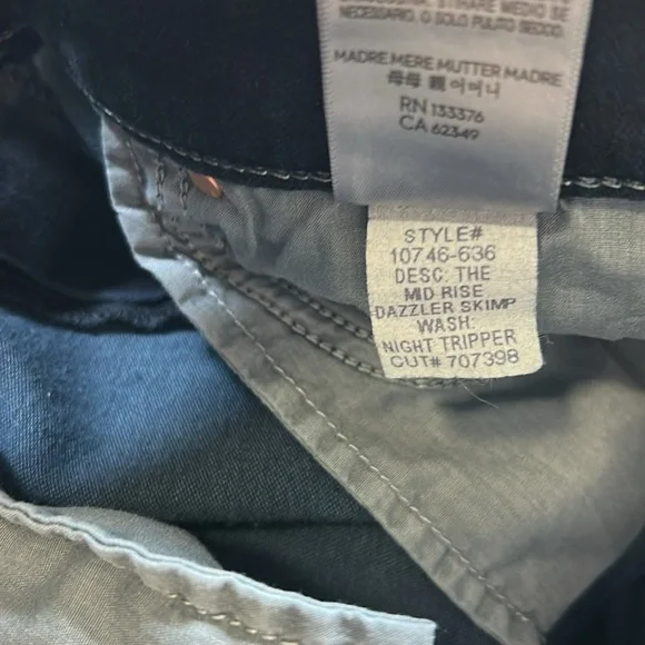 MOTHER The Mid Rise Dazzler Jean Skimp Night Tripper Sz 32 NEW - Picture 12 of 14